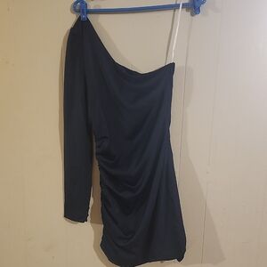 Lulu's Midnight Blue Satin Dress